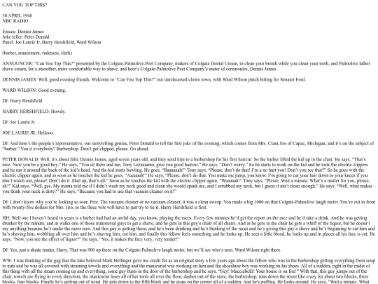 Can You Top This xxxxxx - Little 7 Year Old Dennis James Was Sent to Barbershop [474] screenshot